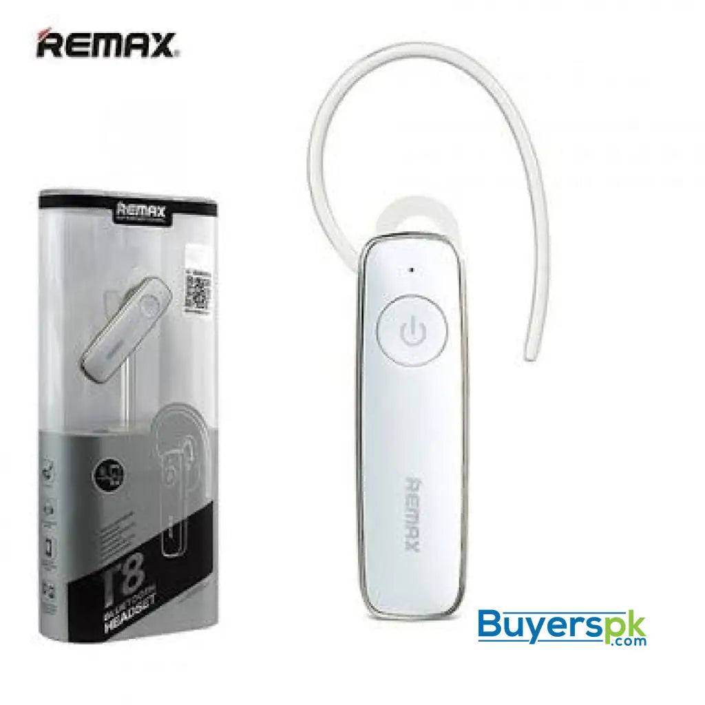Remax Bluetooth Handsfree T8 White Colour - Headset Remax Bluetooth Handsfree T8 White Colour - Headset